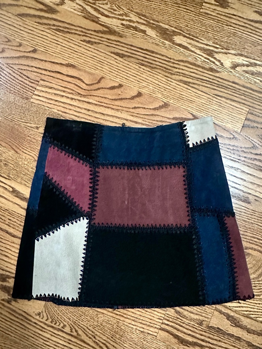 Zara Patchwork Suede Mini Skirt